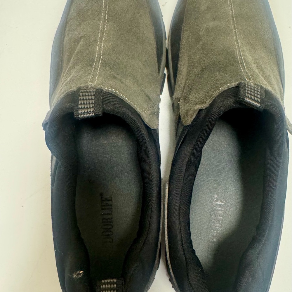 Outdoor Life Men's Slip-On Loafers in Olive Green and Black